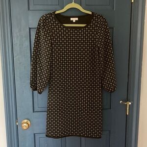 Max Studio Black and Gray Long Sleeve Dress